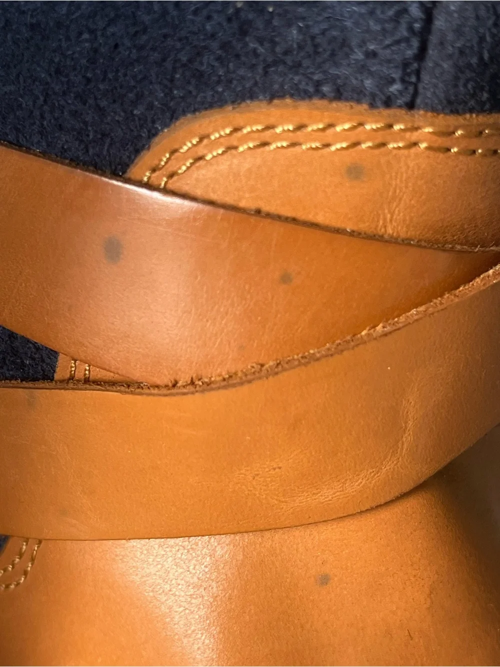 Tivoli Two-Tone Over-the-Knee Boots in Navy and Tan